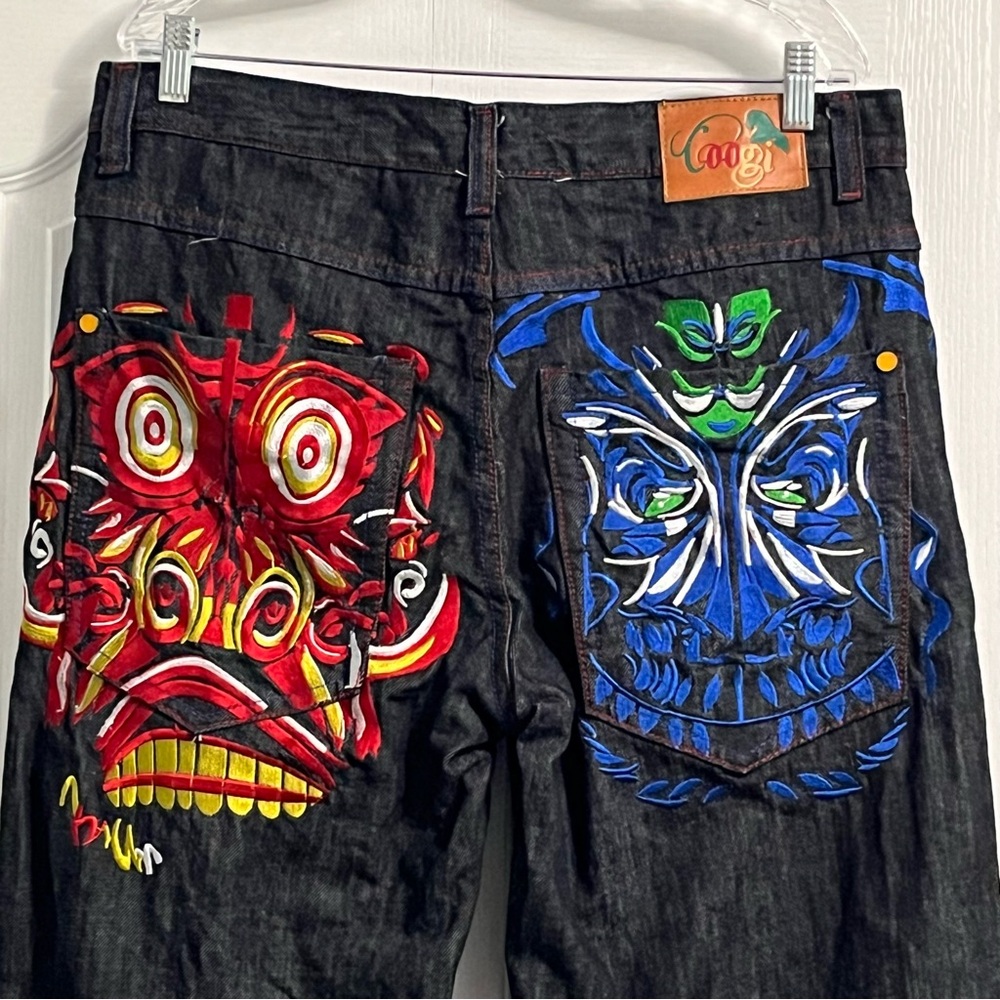 COOGI Vintage straight leg embroidered denim jeans men’s size 38 hip hop - Picture 2 of 14